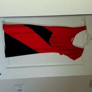 Red and black dress